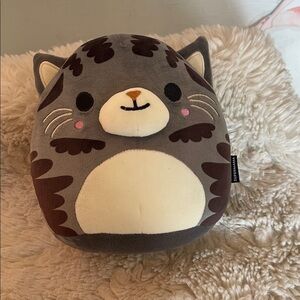 Cozy Plush Cat pillow in Gray and Cream made in Singapore got in Singapore